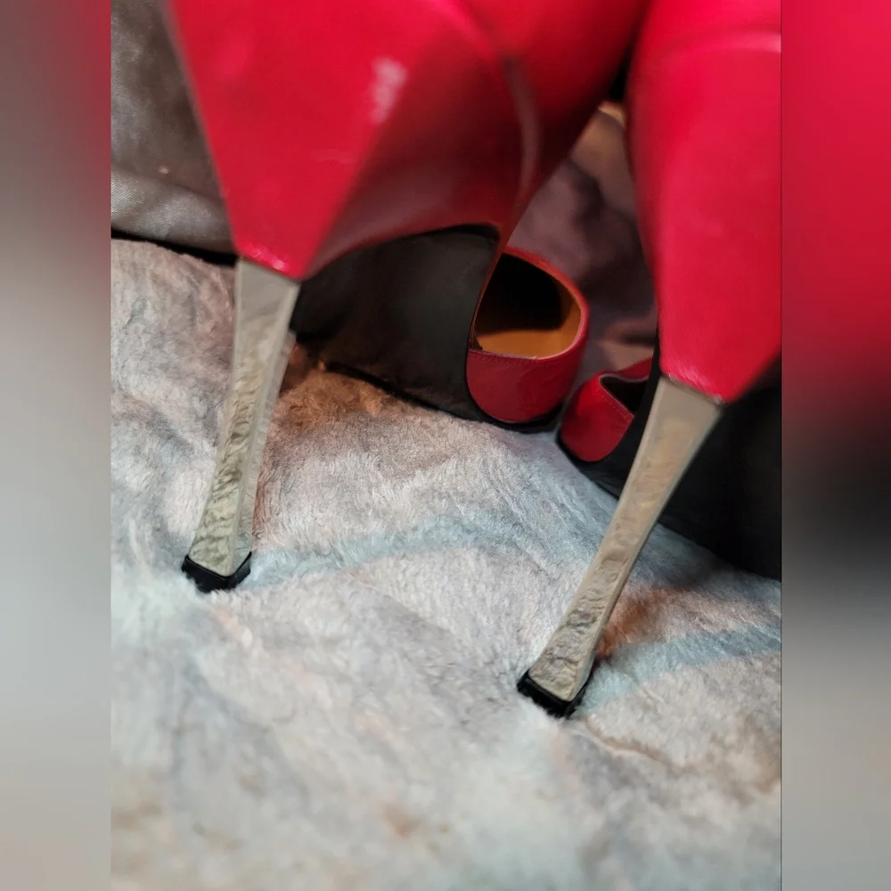 NEVER WORN Y2K VINTAGE WILD PAIR CINDY 18 60805 8800 ANKLE STRAP PUMPS CHROME - Picture 11 of 15